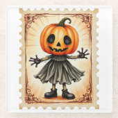 Pumpkin Parade: De Oogst Trickster Glazen Onderzetter (Voorkant)