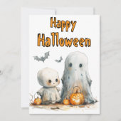 Pumpkin Parade - een grillig Halloween-duo Feestdagenkaart (Voorkant)