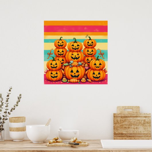 Pumpkin Parade Sunset Poster (Keuken)