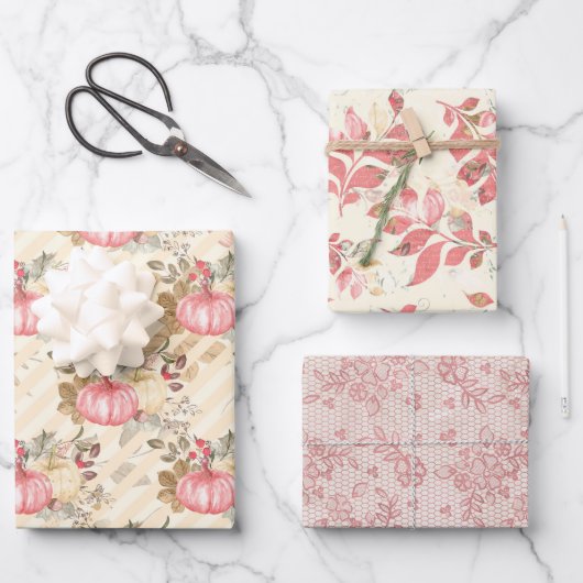 Pumpkin Paradise Thanksgiving  Inpakpapier Vel (Voorkant)