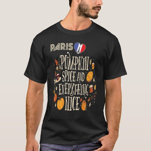 Pumpkin Paris Autumn Eiffel Tower Fall in France T-shirt (Voorkant)