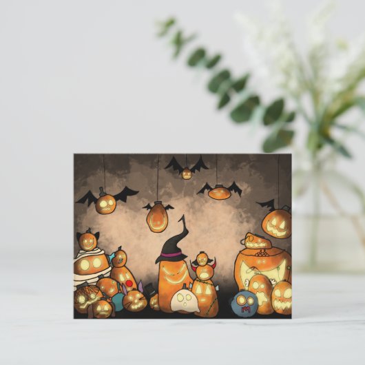 Pumpkin Party-Briefkaart Uitnodiging Briefkaart (Staand voorkant)