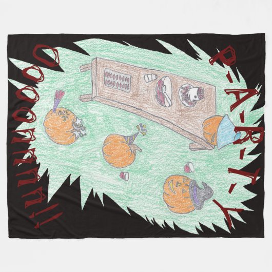 Pumpkin Party. Fleece Deken (Voorkant (Horizontaal))