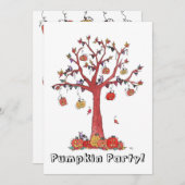 Pumpkin Party Halloween Kaart (Voorkant / Achterkant)