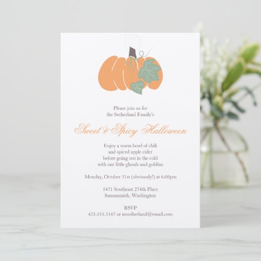 Pumpkin Party Invitation Kaart (Staand voorkant)