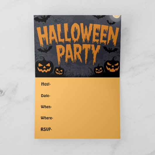 Pumpkin Party Invitation Kaart (Binnen)