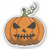 Pumpkin Party Sticker - Halloween Jack-o'-Lantern (Voorkant)