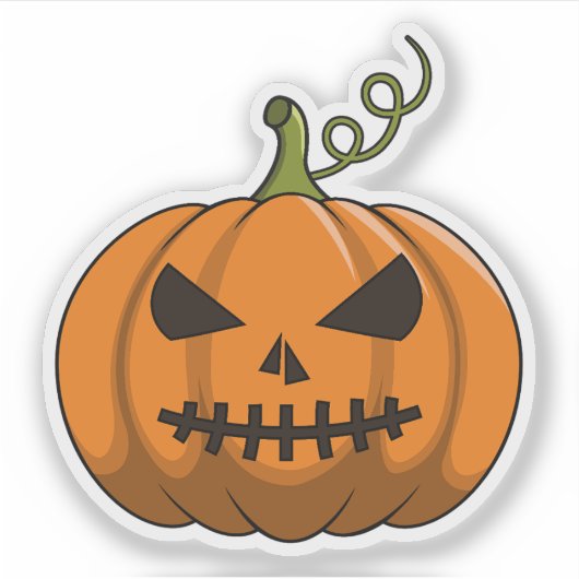Pumpkin Party Sticker - Halloween Jack-o'-Lantern (Voorkant)