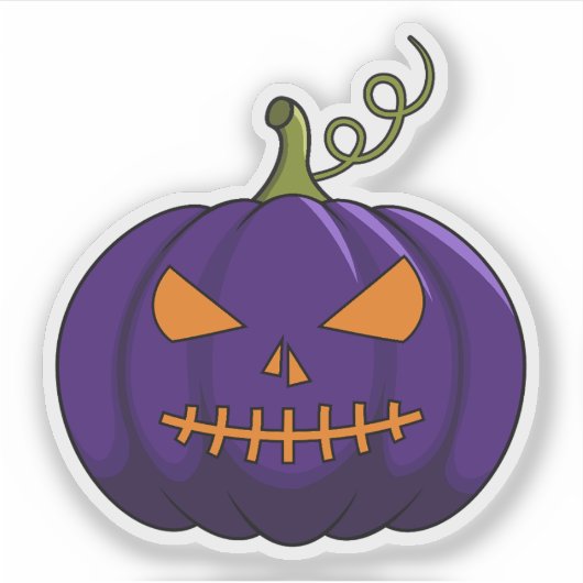Pumpkin Party Sticker - Halloween Jack-o'-Lantern (Voorkant)