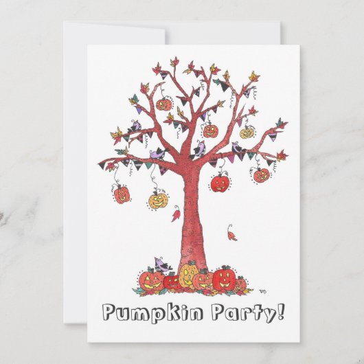 Pumpkin Party, uitnodiging van Halloween Party (Voorkant)