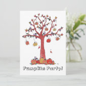 Pumpkin Party, uitnodiging van Halloween Party (Staand voorkant)