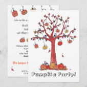 Pumpkin Party, uitnodiging van Halloween Party (Voorkant / Achterkant)