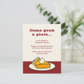 Pumpkin-pastei op het bord Thanksgiving-diner Kaart (Staand voorkant)