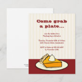 Pumpkin-pastei op het bord Thanksgiving-diner Kaart (Voorkant / Achterkant)