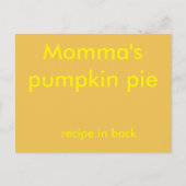 Pumpkin-pasteirecept Briefkaart (Voorkant)