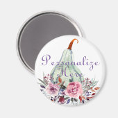 Pumpkin pastel elegant herfst florale herfst blauw magneet (Voorkant / Achterkant)