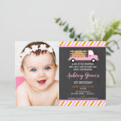 Pumpkin-patch 1st first jarig herfst girl foto kaart (Staand voorkant)