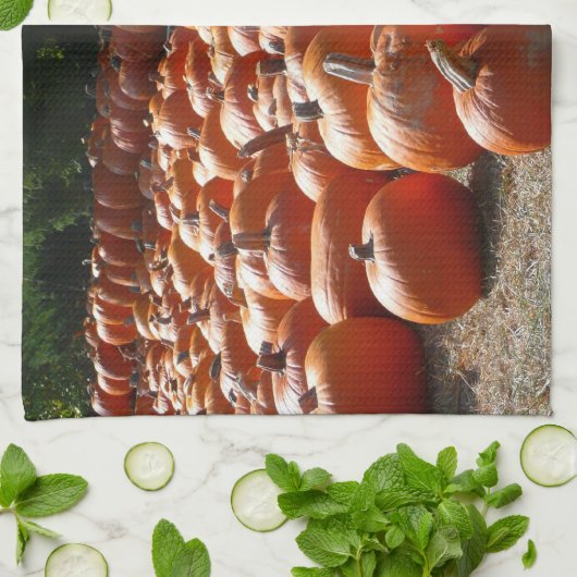 Pumpkin Patch Autumn Harvest Photography Theedoek (Gevouwen)