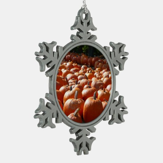 Pumpkin Patch Autumn Harvest Photography Tin Sneeuwvlok Ornament (Links)