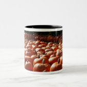 Pumpkin Patch Autumn Harvest Photography Tweekleurige Koffiemok (Center)