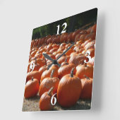 Pumpkin Patch Autumn Harvest Photography Vierkante Klok (Hoek)