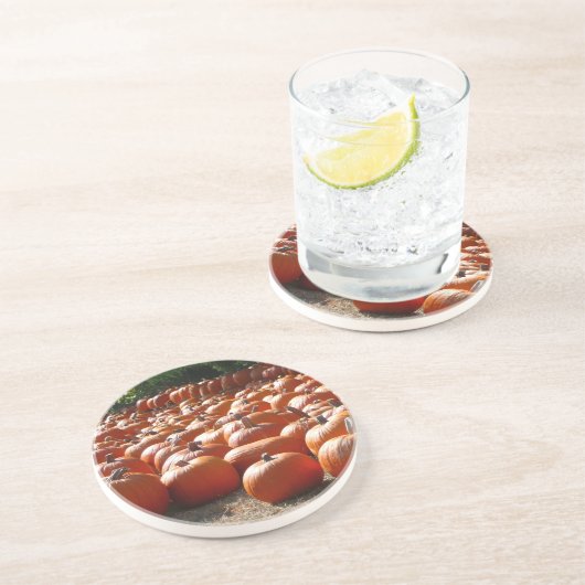 Pumpkin Patch Autumn Harvest Photography Zandsteen Onderzetter (Zijkant)