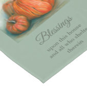 Pumpkin Patch Autumn Trio Pastel Art Thanksgiving Korte Tafelloper (Hoek)