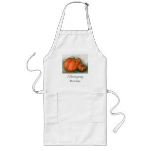 Pumpkin Patch Autumn Trio Pastel Art Thanksgiving Lang Schort