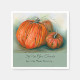 Pumpkin Patch Autumn Trio Pastel Art Thanksgiving Servet