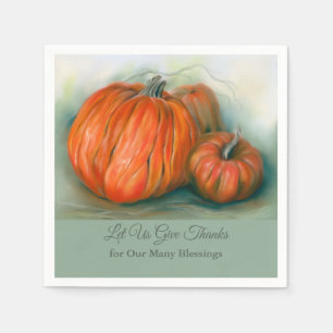 Pumpkin Patch Autumn Trio Pastel Art Thanksgiving Servet