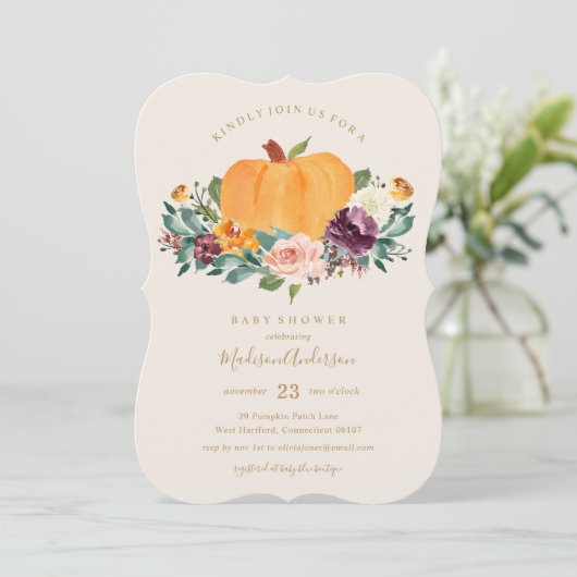 Pumpkin Patch Baby shower Herfst Uitnodiging (Staand voorkant)