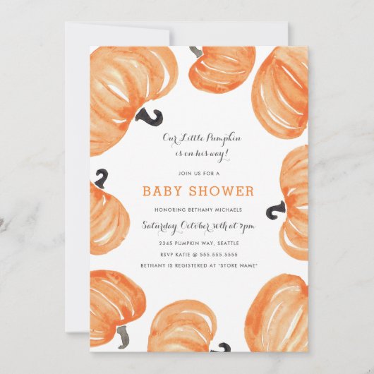 Pumpkin Patch Baby shower Kaart (Voorkant)