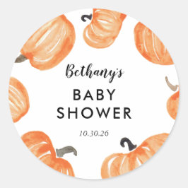Pumpkin Patch Baby shower Ronde Sticker