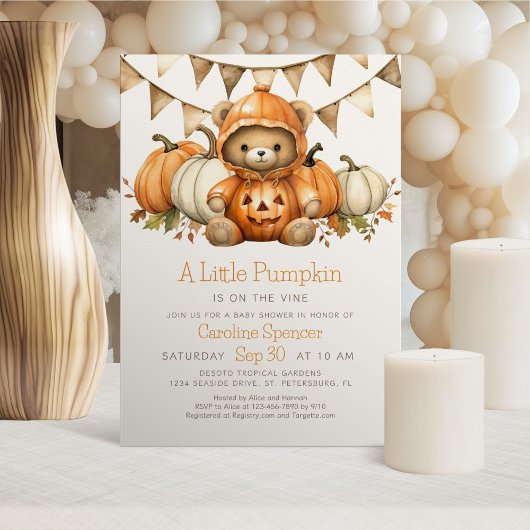 Pumpkin Patch Beer Baby shower Uitnodiging