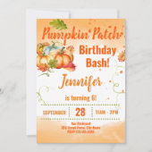 Pumpkin Patch Birthday Bash Uitnodiging (Voorkant)