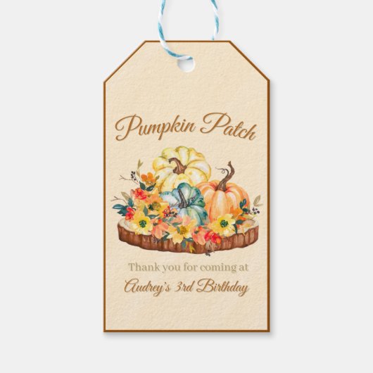 Pumpkin Patch Birthday Cadeaulabel (Voorkant)