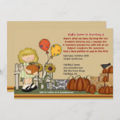 Pumpkin Patch Birthday Girl Invitation Kaart (Voorkant / Achterkant)
