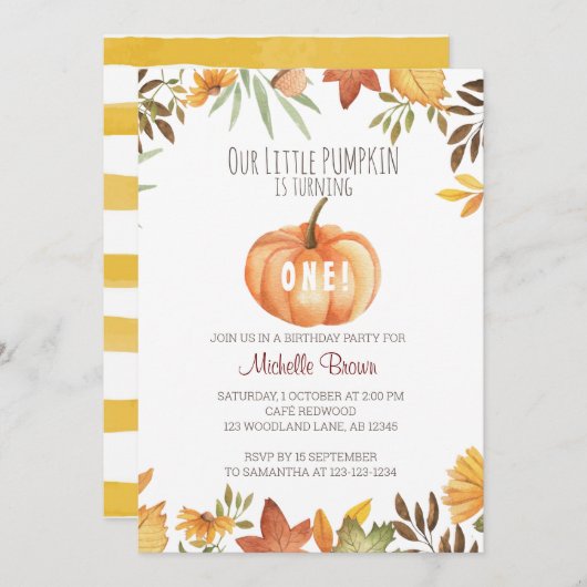 Pumpkin Patch Birthday Kaart (Voorkant / Achterkant)