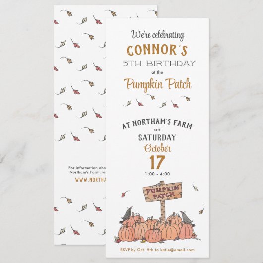 Pumpkin Patch Birthday Kaart (Voorkant / Achterkant)