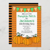 Pumpkin Patch Birthday Party Kaart (Voorkant / Achterkant)