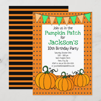 Pumpkin Patch Birthday Party Kaart