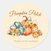 Pumpkin Patch Birthday Ronde Sticker (Voorkant)
