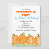 Pumpkin Patch Birthday Uitnodiging (Voorkant)