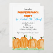Pumpkin Patch Birthday Uitnodiging (Voorkant / Achterkant)