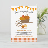 Pumpkin Patch Birthday Uitnodiging (Staand voorkant)