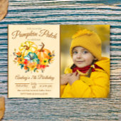 Pumpkin Patch Birthday with Photo Kaart