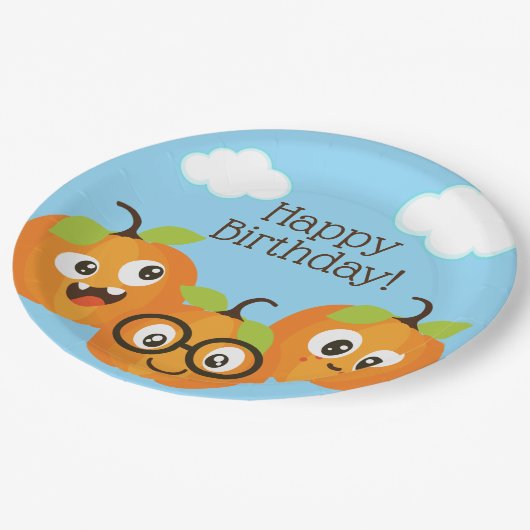 Pumpkin Patch Boerderij Kinderen Verjaardag Papieren Bordje (Gekanteld)