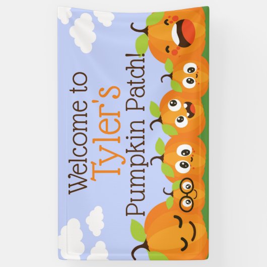 Pumpkin Patch Boerderij Kinderen Verjaardag Spandoek (Verticaal)