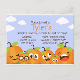Pumpkin Patch Boerderij Kinderen Verjaardagsuitnod Briefkaart