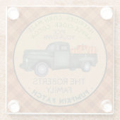 Pumpkin Patch Boerderij Rustic Herfst Pset  Truck Glazen Onderzetter (Achterkant)